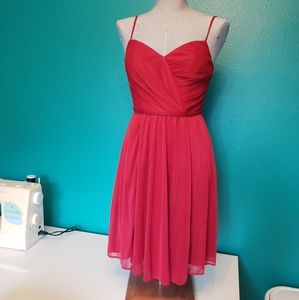 David's Bridal bridesmaid dress red size 2